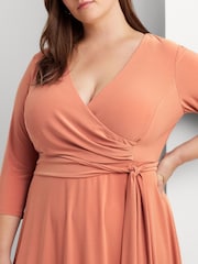 Lauren Ralph Lauren Curve Midi Surplice Dress - Image 7 of 8
