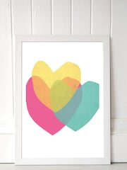 White Bright Hearts by Seventy Tree White Framed Print - Image 1 of 4