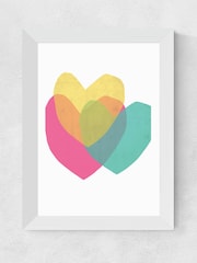 White Bright Hearts by Seventy Tree White Framed Print - Image 4 of 4