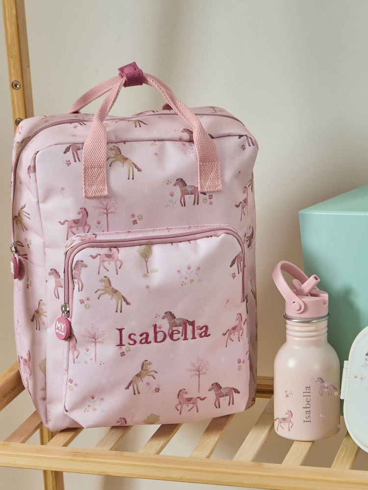 Personalised Ponies Medium Grab Handle Backpack - Image 1 of 5 Personalised Ponies Medium Grab Handle Backpack - Image 1 of 5