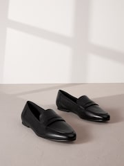 Black Signature Leather Slim Sole Loafers - Image 1 of 6