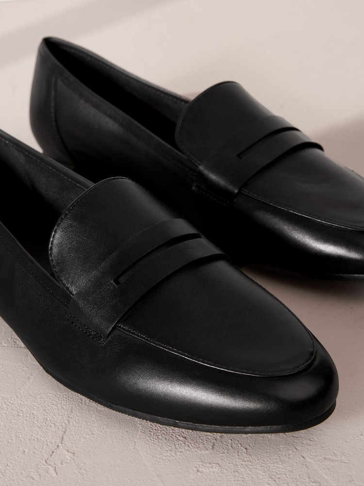 Black Signature Leather Slim Sole Loafers - Image 6 of 6