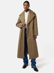 Jigsaw Green Freya Quilted Trench Coat - Image 1 of 7