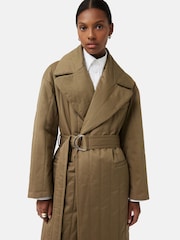 Jigsaw Green Freya Quilted Trench Coat - Image 4 of 7