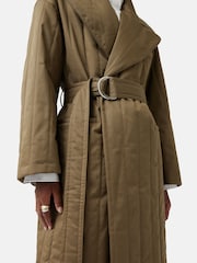 Jigsaw Green Freya Quilted Trench Coat - Image 6 of 7