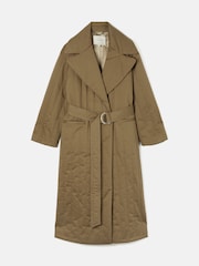 Jigsaw Green Freya Quilted Trench Coat - Image 7 of 7