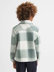 Reiss Sage Scott Junior Brushed Removable Hood Check Jacket - Image 5 of 8