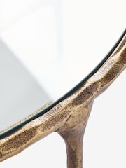 Gold Wrought Glass Top Coffee Table - Image 4 of 5
