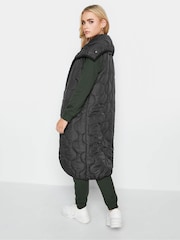 PixieGirl Petite Black Funnel Neck Quilt Gilet - Image 2 of 4