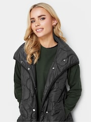 PixieGirl Petite Black Funnel Neck Quilt Gilet - Image 4 of 4