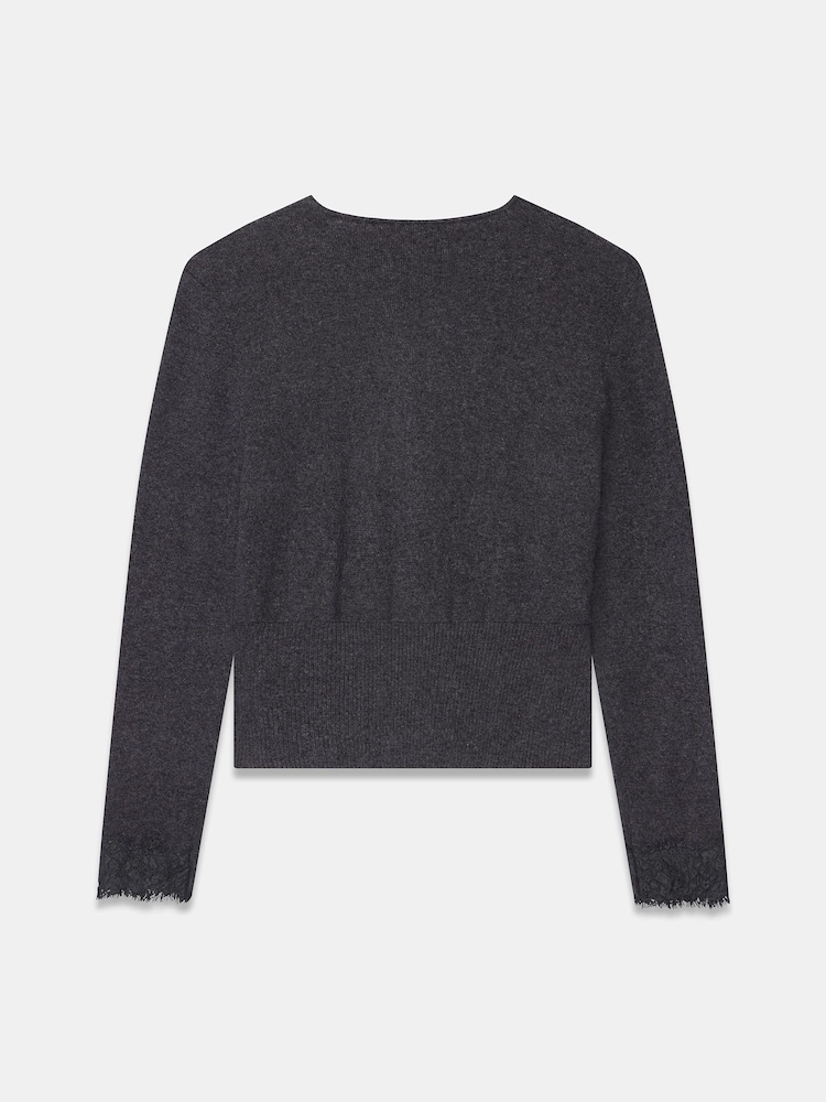 Mint Velvet Black Lace Trim Cardigan - Image 8 of 8 Mint Velvet Black Lace Trim Cardigan - Image 8 of 8