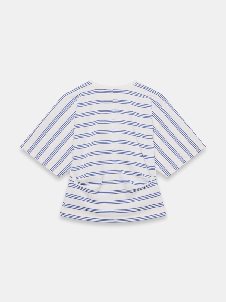 Mint Velvet Blue Cotton Ruched Waist T-Shirt - Image 7 of 7