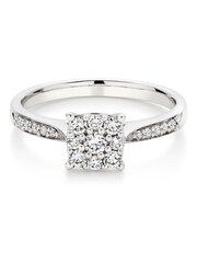 Beaverbrooks 18ct White Gold Diamond Cluster Ring - Image 3 of 8