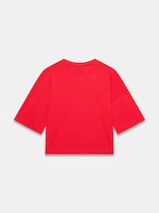 Mint Velvet Red Linen Blend Boxy T-Shirt - Image 7 of 7
