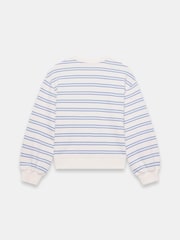 Mint Velvet Blue Stripe Blouson Sweatshirt - Image 7 of 7