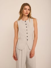 Mint Velvet Grey Tailored Waistcoat - Image 1 of 8