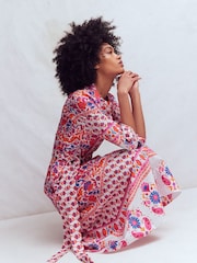 Boden Pink Ava Cotton Midi Dress - Image 5 of 6