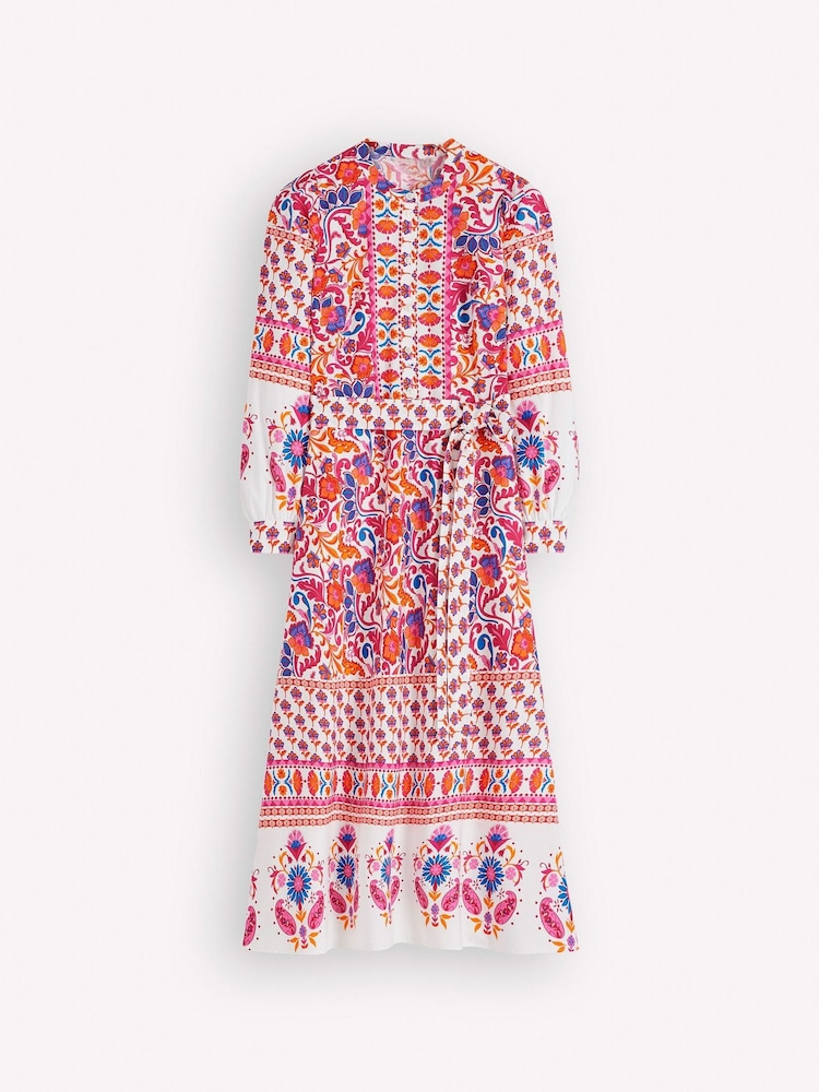 Boden Pink Ava Cotton Midi Dress - Image 6 of 6