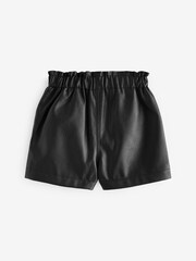 Black Black PU Shorts (3-16yrs) - Image 5 of 6