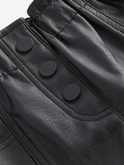 Black Black PU Shorts (3-16yrs) - Image 6 of 6