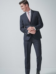 Navy Blue Tailored Check Suit: Trousers - Image 2 of 5