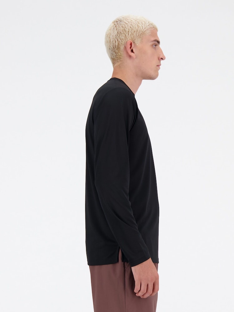 New Balance Black Mens Essential Long Sleeve Top - Image 4 of 4 New Balance Black Mens Essential Long Sleeve Top - Image 4 of 4