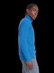 New Balance Blue Mens Space Dye Quarter Zip Top - Image 3 of 6
