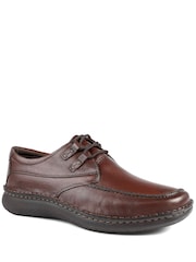 Pavers Dark Brown Wide Fit Leather Casual Lace Up Shoes - Image 3 of 6
