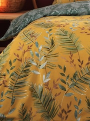 furn. Mustard Yellow Mazari Exotic Jungle Reversible Duvet Cover And Pillowcase Set - Image 3 of 3