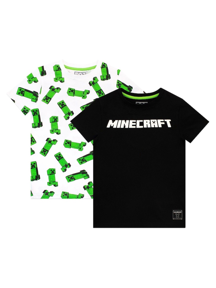 حزمة من 2 تيشرت بكم قصير تصميم شخصية Minecraft - صورة 1 من 3 حزمة من 2 تيشرت بكم قصير تصميم شخصية Minecraft - صورة 1 من 3