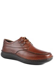 kayumanggi - Pavers Wide Fit Leather Casual Lace Up Shoes - Larawan 3 ng 6