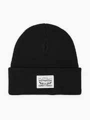 Levi's® Black 100% Cotton Backpatch Beanie - Image 1 of 2
