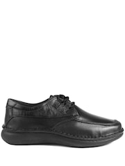 Pavers Black Wide Fit Leather Casual Lace Up Shoes - Image 2 of 6