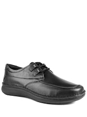 Pavers Black Wide Fit Leather Casual Lace Up Shoes - Image 3 of 6