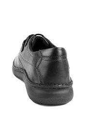 Pavers Black Wide Fit Leather Casual Lace Up Shoes - Image 4 of 6