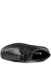 Pavers Black Wide Fit Leather Casual Lace Up Shoes - Image 5 of 6