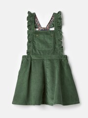 Joules Adaline Green Corduroy Pinafore Dress - Image 1 of 5