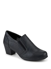 Pavers Black Wide Fit Cone Heel Shoes - Image 1 of 5