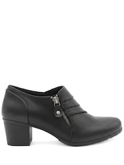 Pavers Black Zip Fasten Block Heel Ankle Boots - Image 2 of 6