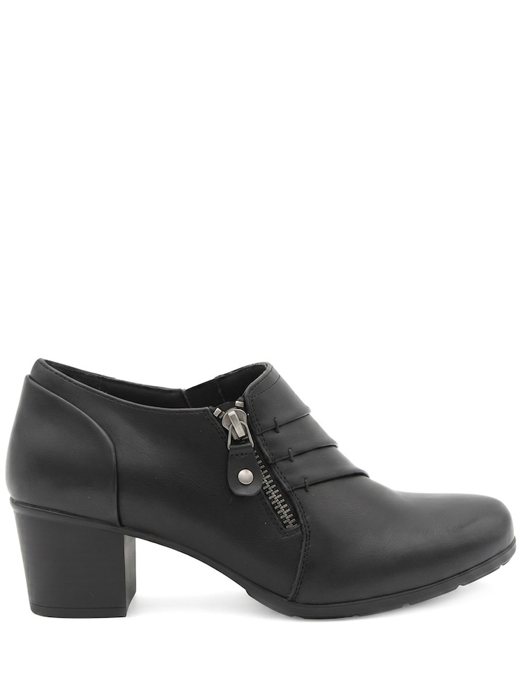 Pavers Black Zip Fasten Block Heel Ankle Boots - Image 2 of 6 Pavers Black Zip Fasten Block Heel Ankle Boots - Image 2 of 6
