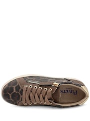 Pavers Brown Wide Fit Zip & Lace Platform Trainers - Image 4 of 5