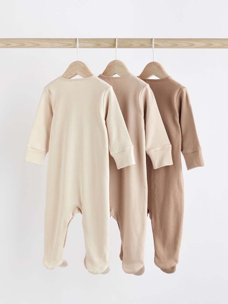 Haferflocken - Baby-Schlafanzüge aus 100 % Baumwolle im 3er-Pack (0–3 J.) - Bild 2 von 8 Haferflocken - Baby-Schlafanzüge aus 100 % Baumwolle im 3er-Pack (0–3 J.) - Bild 2 von 8