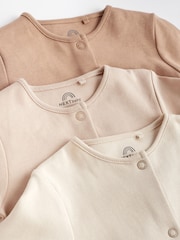 Oatmeal Baby 100% Cotton Sleepsuits 3 Pack (0-3yrs) - Image 4 of 8