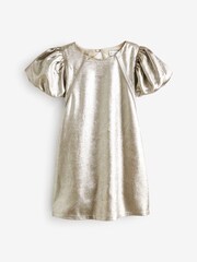 Mint Velvet Gold Metallic Shift Dress - Image 5 of 7