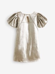 Mint Velvet Gold Metallic Shift Dress - Image 6 of 7