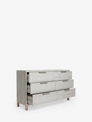 White Bronx Oak Effect 6 Drawer Wide Chest of Drawers - Image 6 of 9