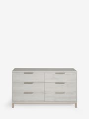 White Bronx Oak Effect 6 Drawer Wide Chest of Drawers - Image 7 of 9