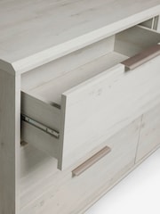 White Bronx Oak Effect 6 Drawer Wide Chest of Drawers - Image 8 of 9