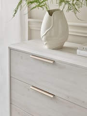 White Bronx Oak Effect 6 Drawer Wide Chest of Drawers - Image 9 of 9