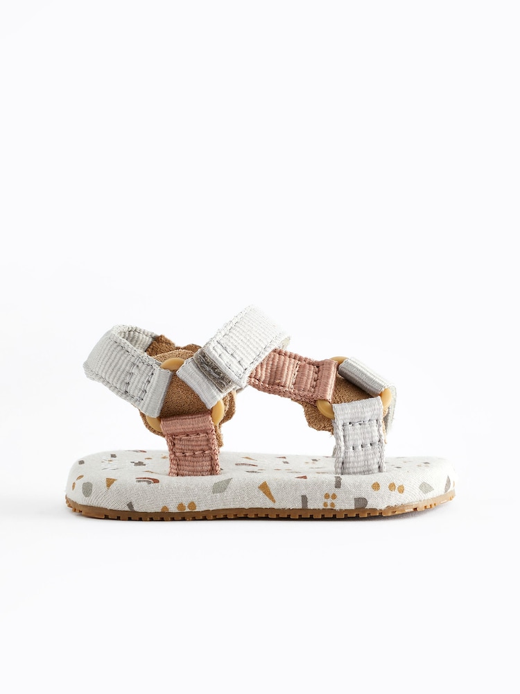 Neutral Print Bright Baby Trekker Sandals (0-24mths) - Image 2 of 6 Neutral Print Bright Baby Trekker Sandals (0-24mths) - Image 2 of 6